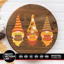 Fall Gnomes Svg, Autumn Gnomes Svg, Gnome with Pumpkin Cut Files, Thanksgiving Svg Dxf Eps Png, Autumn Farmhouse Clipart