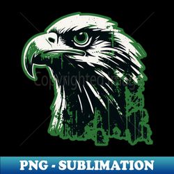 the Head of a Green Eagle in Grunge Print in the Style of Stencil and Spray Paint - PNG Sublimation Digital Download - Spice Up Your Sublimation Projects