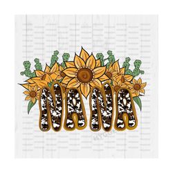 Nana png, Sublimation PNG, cow hide, cow print, sunflowers, country, western, Mother's Day, design, dtg,