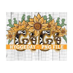 Gigi Png, Sublimate download, matching, cow hide print, sunflowers, Mother's Day, Sublimation,
