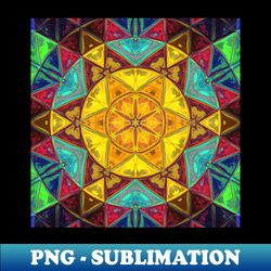 Mosaic Kaleidoscope Flower Yellow Pink and Blue - Stylish Sublimation Digital Download - Perfect for Sublimation Art