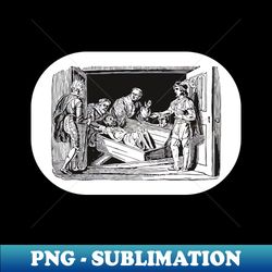 Burial scene of an old man in the 19th century - PNG Transparent Sublimation Design - Perfect for Personalization