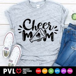 Cheer Mom Svg, Cheerleader Svg, Mama Cut Files, Megaphone, Sports Quote Clipart, Cheer Svg Dxf Eps Png, Mom Shirt Design