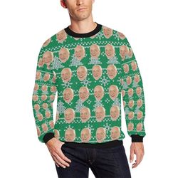 Custom Ugly Christmas Sweater, Sweatshirt, Put Friend Face on Christmas Sweatshirt, ALL OVER PRINT Sweatshirt