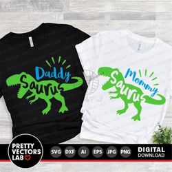 Daddy Saurus Svg, Mommy Saurus Svg, Dinosaurs Cut Files, T-Rex Party Svg, Dxf, Eps, Png, Matching Family, T Rex Shirt Sv