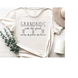 Grandkids Make Life Great T Shirt Design - Grandkids SVG Digital File Personalized with Names - Great Gift Idea for Gran