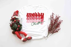 Merry Christmas Retro Shirt, Merry Christmas Typography Shirt, Joyful Believe Blessing Friends Snow Noel Shirt, Christma