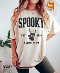 Comfort Colors, Spooky Babes Club T-Shirt Png, funny halloween Shirt Png, Gift For Halloween,   halloween, spooky T-Shir