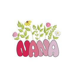 Nana Flower Embroidery Design, 3 sizes, Instant Download