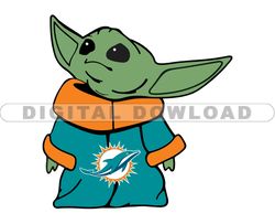 Dolphins NFL Baby Yoda Svg, Football Teams Svg, NFL Logo Svg, Baby Yoda Png, Tshirt Design Bundle 02