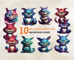 10 Halloween Creepy Cats, Halloween Svg, Cute Halloween, Halloween, Halloween Png 33