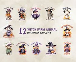12 Witch Farm Animal Png, Halloween Svg, Cute Halloween, Halloween, Halloween Png 116