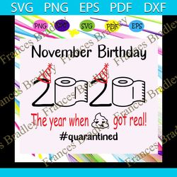 November birthday 2020 svg, the year when shit got real svg, quarantined svg, born in November svg, Born In November, Bi