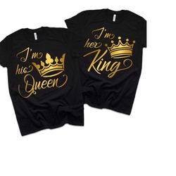 His Queen Her King SVG Cutting Files for Cricut, Silhouette, Vinyl, Iron On, Sublimation - Couples T Shirt Design - Anni
