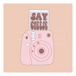 Polaroid Say Cheese PNG for stickers, commercial-use sticker design png, png design for teenage girls, sticker png desig