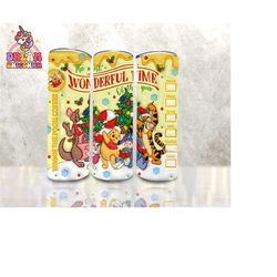 3d inflated christmas tumbler wrap, cartoon christmas, 3d bear cartoon tumbler wrap, christmas sublimation, most wonderful time of the year