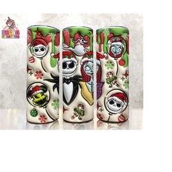 3d inflated cartoon christmas tumbler, inflated christmas wrap, 20oz skinny tumbler, christmas tumbler wrap, christmas sublimation png
