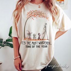 Comfort Clors Its the Most Wonderful Time of the Year Halloween Shirt Png, Vintage Halloween Shirt Png, Jack Skeleton Ni