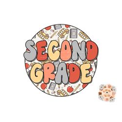 Second Grade PNG-Back To School Sublimation Design Download-Elementary school png, second grade teacher png, school subl