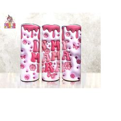 3d inflated in my mama era 20 oz tumbler wrap, gift for mom, 3d in my mom era floral tumbler png, retro concert png, puffy mom tumbler wrap