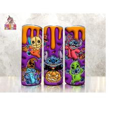 Inflated Cartoon Halloween Tumbler Design Png, 3D Spooky Vibes Tumbler Wraps 20oz Skinny Sublimation Digital Downloads 3D Puffy Design