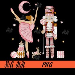 Retro Pink Sugar Plum Fairy Nutcracker Christmas Cute Xmas PNG, Nutcracker Chrismas PNG