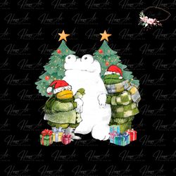 Retro Frog And Toad Christmas PNG Sublimation Download