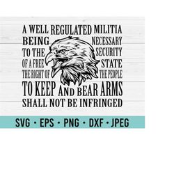 Second Amendment SVG | 2nd Amendment SVG | Fourth of July Svg Files for Cricut, Silhouette, Laser Engraving, Cutting | E