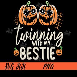 Twinning With My Bestie PNG, Pumpkin Halloween PNG