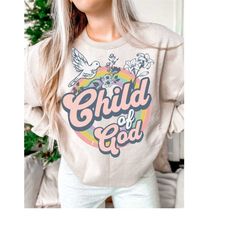 Christian PNG Design, Child Of God PNG, Trendy Christian Design Png, Retro Kids Shirt Design, Groovy Floral Quote, Trend