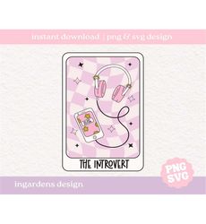 The Introvert Tarot Card SVG PNG, Mental Health design for tarot card, digital design download