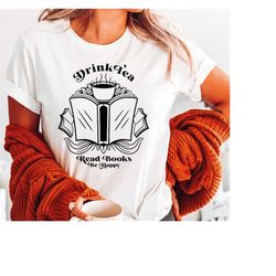 Drink Tea Read Books Be Happy Shirt, Book Lover Tshirt, Reading Shirt, Librarian Shirt, Bookworm Tee, Bookish shirt, Tea