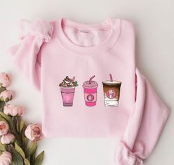 Pink Christmas Coffee SweaT-Shirt Png, Pink Christmas Sweater, Christmas SweaT-Shirt Pngfor her, Pink Christmas Coffee S