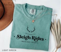 Reindeer Sleigh Rides T-Shirt Png, Reindeer T-Shirt Png, Sleigh Rides T-Shirt Png, Santa Claus Sleigh Rides T-Shirt  Png