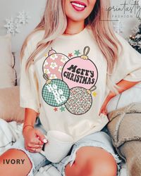 Retro Christmas Ornaments Shirt Png, Retro Christmas T-Shirt Png, Christmas season,   Christmas, Christmas Balls Shirt P
