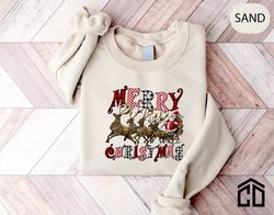 Merry Christmas Reindeer Sweatshirt, Reindeer Sweatshirt, Christmas Family Shirt, Christmas Shirt, Merry Christmas Leopa