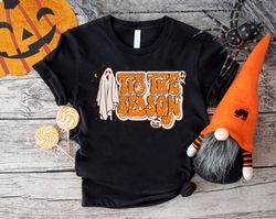 Retro Tis The Season TShirt PNGs, Gift For Halloween, Ghost Tees, Scary Face Pumpkin Shirt PNG, Boo Ghosts T-Shirt PNG,S
