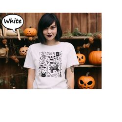 Halloween Little Things Shirt, Halloween Graphic T-Shirt, Halloween Doodles Shirt, Halloween Witch Things Shirt, Spooky