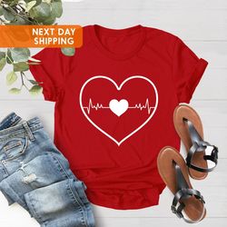 Heartbeat Love Shirt PNG, Nurse Shirt PNG, Gift For Girlfriend, Heart T Shirt PNG, Couple TShirt PNG, Valentines Shirt P