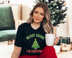 Merry Drunk Im Christmas T-Shirt PNG, Funny Christmas Shirt PNG, Christmas Shirt PNG, Christmas Gift, Xmas Party Tee,Hol