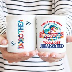 grandma mug personalized, grandmasaurus mug gift, mothers day gift mug