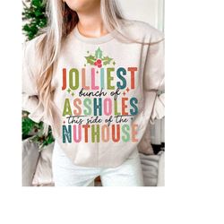 Jolliest Bunch of Assholes, Funny Christmas Shirt PNG SVG, Retro Christmas Sublimation DTF Design, Christmas Vacation Sc