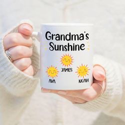 Personalized Grandmas Sunshine Mug, Gift For Grandma, Personalized Grandma Mug