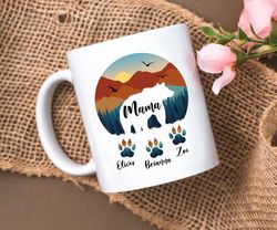 personalized mama bear mug ,mama bear coffee mug, gift for mothers day