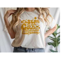 In Sep We Wear Gold For Childhood Cancer Awareness Shirt, Gold Ribbon T-Shirt, Pediatric Cancer Awareness Tee,Childhood