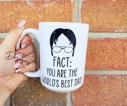 Fact you are the worlds best dad, funny dad mugs, funny fathers day gift, D