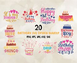 Birthday SVG Design Bundle, Birthday Svg, Happy Birthday Png, T-shirt Designs 14