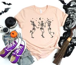 Halloween Shirt PNG, Halloween Party Dancing Skeleton Shirt PNG, Funny Halloween Shirt PNG, Skeletons Happy Halloween TS