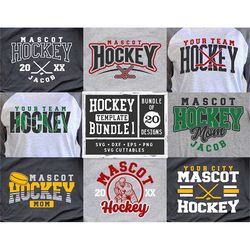 Hockey svg Bundle - Hockey Cut File - Hockey Template Bundle 1 - svg - eps - dxf - Hockey Team - Silhouette - Cricut Cut
