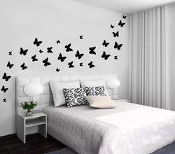 Pack of 30 Wooden Butterflies for Your Kids Bedroom Wall Decoration Ideas